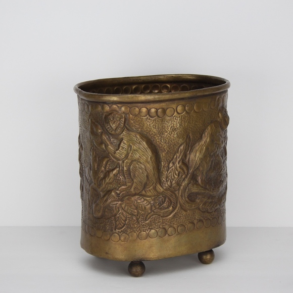 Vintage Brass Planter Castilian Imports Monkey